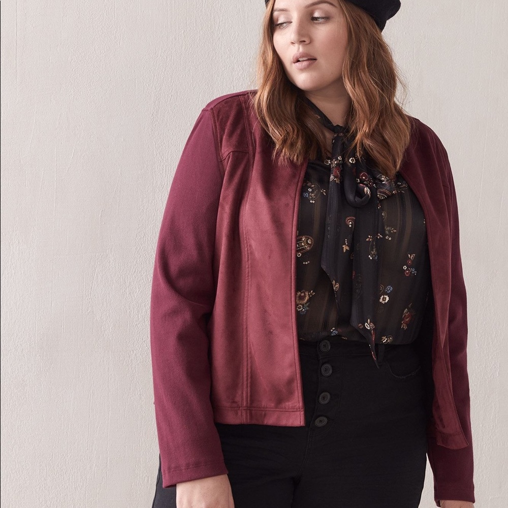 Faux Suede Mixed Jacket